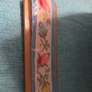 Super Vintage Floral Tulips WRIGHT'S Trims Wm. E. Wright & Sons Co. 90in Length